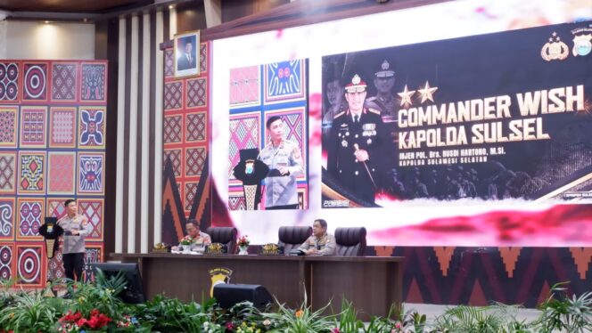 
					Kapolres Tator hadiri Comander Wish Kapolda Sulsel, Ini Arahannya!