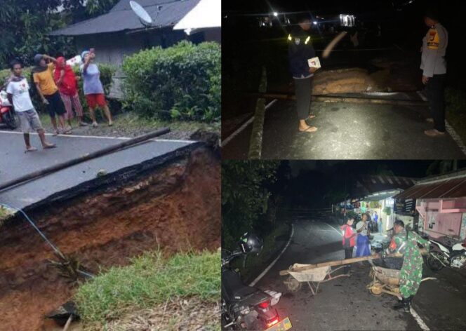 
					Jalan Poros Buntao di Lembang Sapan Kua-kua Amblas. Foto: Istimewa/Vressnews