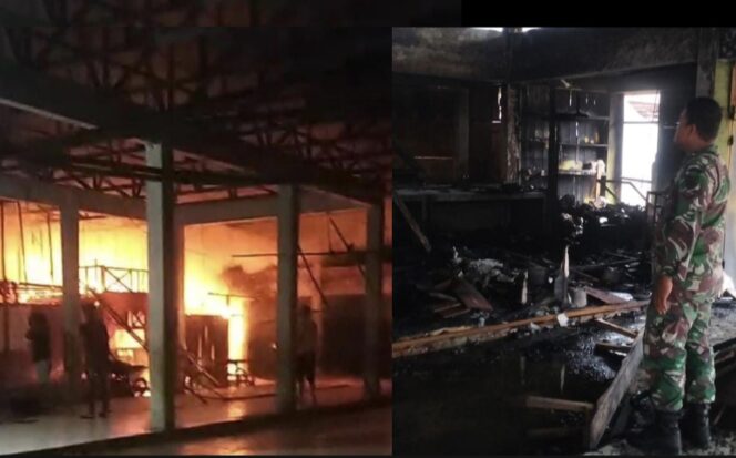 
					3 Unit Lapak Warga di Pasar Tokarau Sa'dan ludes terbakar, Kamis (24/4/2025). Foto: Istimewa/Vressnews