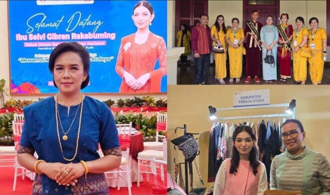 
					Ketua Dewan Kerajinan Nasional Daerah (Dekranasda) Toraja Utara, Damayanti Batti turut bersama Dekranasda Toraja Utara dalam ajang Pameran Warna Budaya di Makassar pada Jumat (23/5/2025). Foto: Istimewa/Vressnews