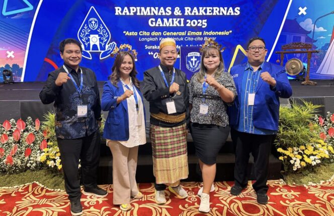 Perwakilan DPD GAMKI Sulawesi Selatan saat mengikuti Rapimnas dan Kongres GAMKI 2025 di