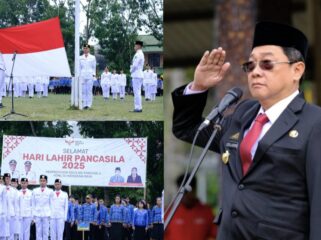 Bupati Toraja Utara, Frederik Victor Palimbong pimpin upacara peringatan Hari Lahir Pancasila di Lapangan Bakti Rantepao pada Selasa (17/5/2025). Foto: Istimewa