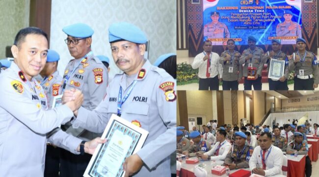 Polres Toraja Utara Raih Penghargaan Terbaik Pertama Kategori Jumlah Pelanggaran Terminim. Foto: Istimewa