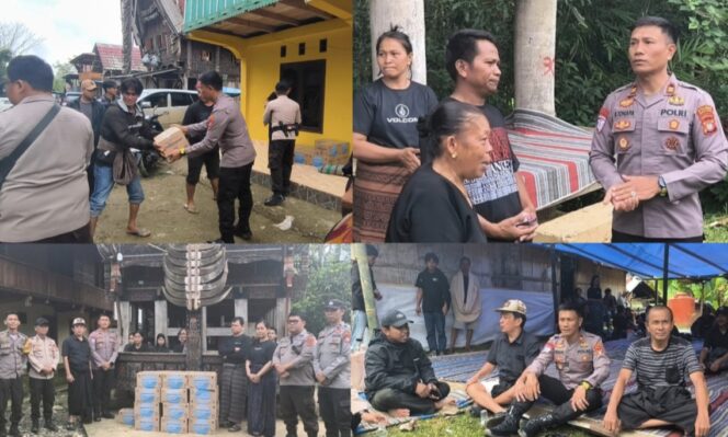 
					Polres Toraja Utara salurkan bantuan Peduli Kasih kepada keluarga korban kecelakaan maut di Lembang Tampan Bonga, pada Minggu (13/7/2025). Foto: Dok. Vressnews