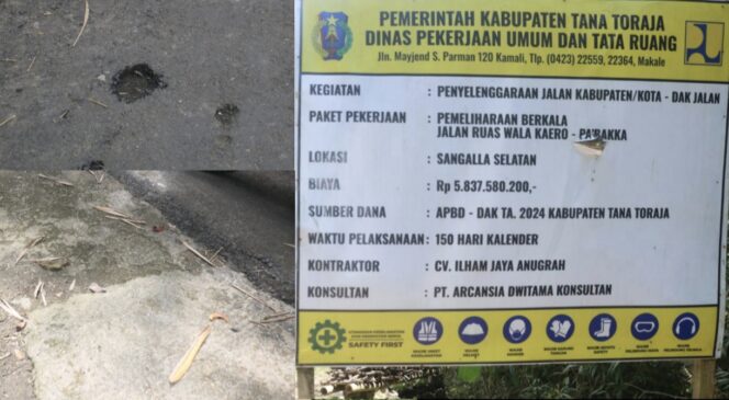 
					Proyek Jalan Wala Kaero - Pabakka, di Kecamatan Sangalla Selatan, Tana Toraja. Foto: Istimewa