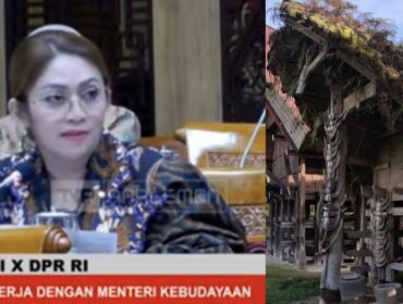 Eva Stevany Rataba, Anggota DPR RI Komisi X dari Fraksi Partai NasDem (Kiri), Tongkonan Ka'pun Kurra (Kanan). Foto: Istimewa