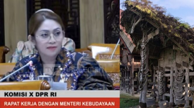 
					Eva Stevany Rataba, Anggota DPR RI Komisi X dari Fraksi Partai NasDem (Kiri), Tongkonan Ka'pun Kurra (Kanan). Foto: Istimewa