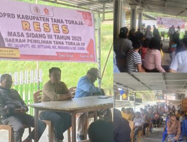 Medi Sura' Matasak, Anggota DPRD Tana Toraja gelar reses di Kecamatan Bittuang, pada Sabtu (23/8/2025). Foto: Istimewa
