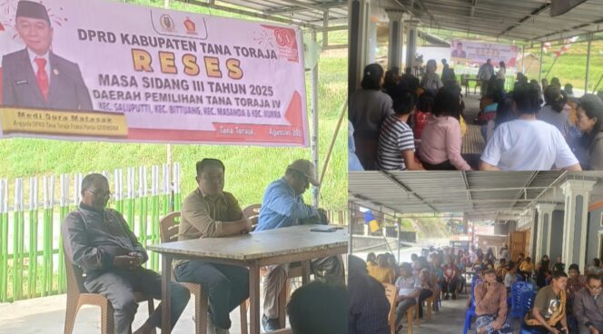 
					Medi Sura' Matasak, Anggota DPRD Tana Toraja gelar reses di Kecamatan Bittuang, pada Sabtu (23/8/2025). Foto: Istimewa