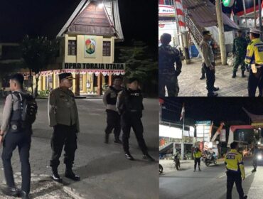 Patroli Gabungan Polres Toraja Utara bersama Kodim 1414/Tator di Torut jaga Kamtibmas. Foto: Istimewa