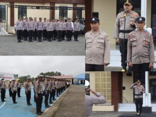 Kapolres Toraja Utara, AKBP. Stephanus Lukcyto saat pimpinan kegiatan apel jam pimpinan di Halaman Mapolres Toraja Utara, pada Senin (20/10/2025) pagi kemarin.
