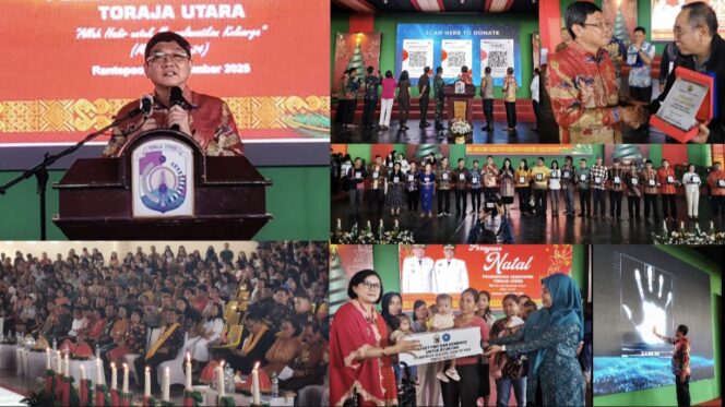 
					Perayaan Natal Pemerintah Daerah Toraja Utara 2025, Senin (29/12/2025). Kolase Foto: Istimewa