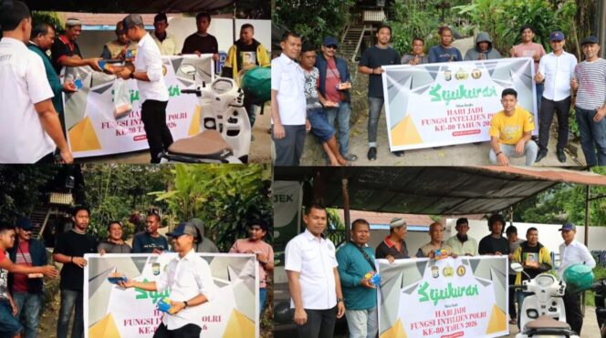 
					Sat Intelkam Polres Enrekang berbagai bingkisan di moment syukuran hari jadi Intelijen ke 80, Selasa (6/1/2026). Foto: Istimewa