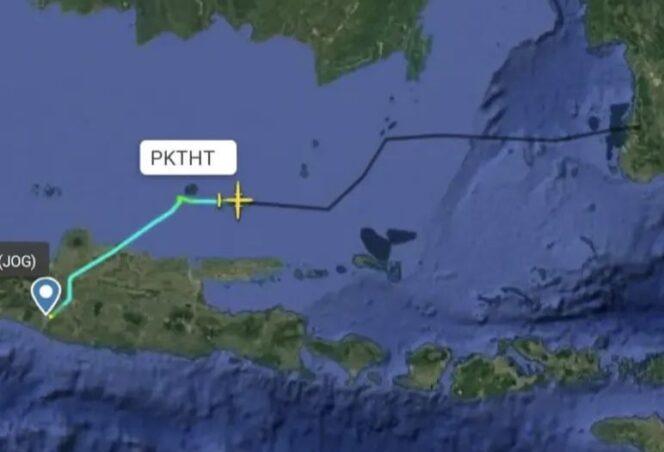 
					Gambaran Pesawat Milik Indonesia Air Transport rute Yogyakarta - Makassar, Sabtu (17/1/2026). Foto: Istimewa