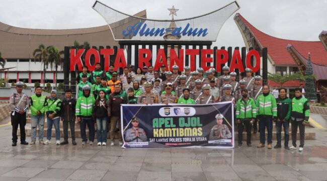 Polres Toraja Utara gelar Apel Ojol Kamtibmas. Foto: Istimewa