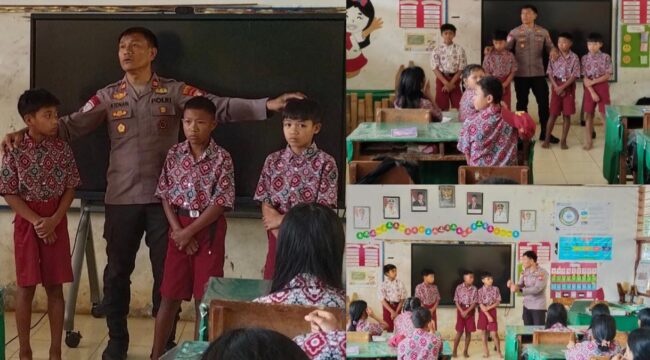 Iptu. Anton Tonapa, Kapolsek Sesean edukasi Siswa-siswi di SDN 5 Sesean Suloara, Kamis (12/2/2026). Foto: Istimewa