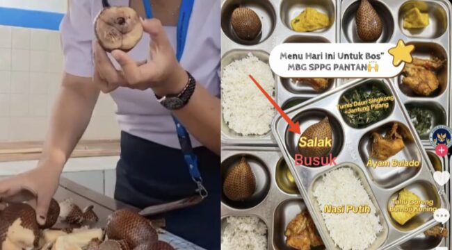Viral Menu MBG, buah yang disajikan SPPG Pantan di Tana Toraja, busuk dan berulat. Foto: Istimewa