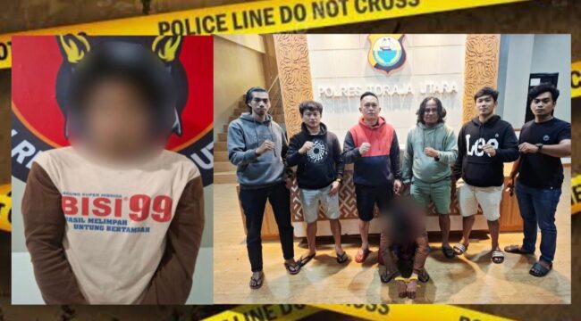 MP terduga pelaku saat diamankan Satreskrim Polres Toraja Utara. Foto: Istimewa