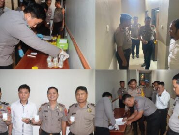 Jajaran Polres Toraja Utara gelar Test Urine. Foto: Istimewa