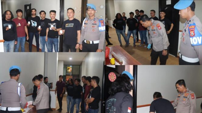 
					Unit Resmob Polres Toraja Utara jalani test urine. Foto: Istimewa