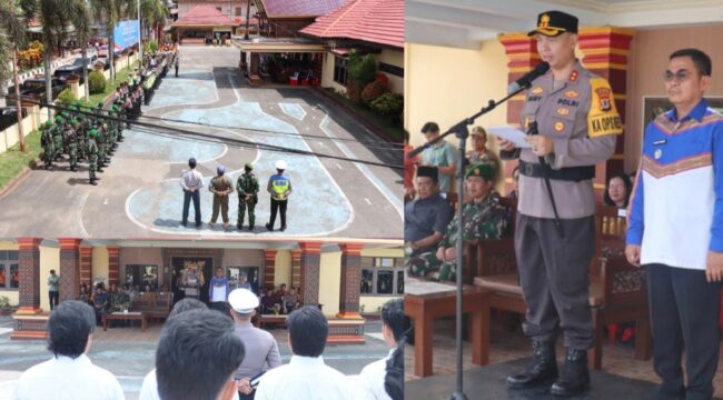 AKBP. Budi Hermawan Kapolres Tana Toraja pimpin apel gelar pasukan ops ketupat 2026. Foto: Istimewa