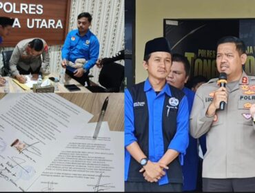 Aksi damai Pemuda Toraja yang menghasilkan kesepakatan bersama Kapolres Toraja Utara AKBP. Stephanus Luckyto. Foto: Istimewa