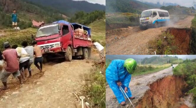 
					Jalan Poros Simbuang rusak parah. Foto: Istimewa