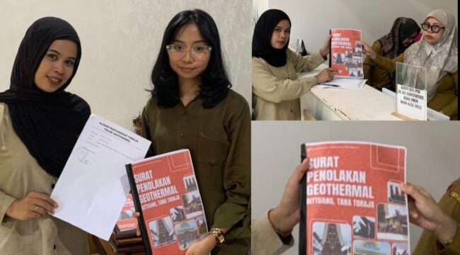 Aliansi Masyarakat Toraja Tolak Geothermal melayangkan Surat Penolakan Proyek Geotermal di Bittuang Tana Toraja. Foto: Istimewa