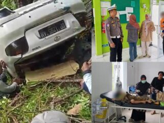 Mobil yang ditumpangi satu keluarga masuk jurang di Enrekang, Kamis (9/4/2026). Foto: Istimewa/Vressnews