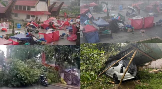 Badai Angin Kencang terjang Toraja Utara, Kamis (9/4/2026). Foto: Istimewa/Vressnews