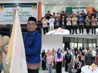 Wakil Bupati Toraja Utara lepas 19 kafilah Kabupaten Toraja Utara untuk mengikuti ajang Musabaqah Tilawatil Qur’an (MTQ) ke-XXXIV Tingkat Provinsi Sulawesi Selatan Tahun 2026. Foto: Istimewa
