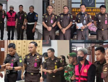 Penetapan tersangka Mantan Kadis Pertanian Toraja Utara Lukas P. Datubari di Aula Kantor Kejari Tana Toraja pada Senin (13/4/2026). Foto: Istimewa