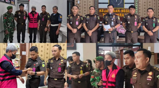 
					Penetapan tersangka Mantan Kadis Pertanian Toraja Utara Lukas P. Datubari di Aula Kantor Kejari Tana Toraja pada Senin (13/4/2026). Foto: Istimewa