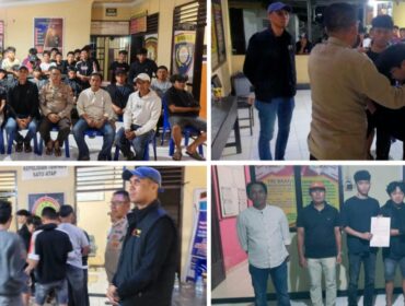 Sat Intelkam Polres Enrekang bersama Polsek Alla Mediasi Perkelahian antar kelompok. Foto: Istimewa