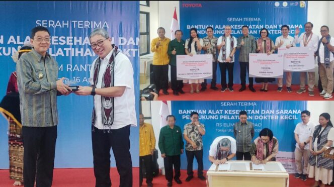 
					Serah terima bantuan alat kesehatan dan sarana pendukung pelatihan dokter kecil dari PT Toyota Motor Manufacturing Indonesia. Foto: Istimewa