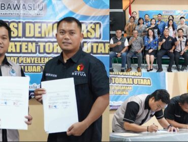 Bawaslu Toraja Utara gelar penandatanganan Nota Kesepahaman (MoU) dengan PPGT. Foto: Istimewa