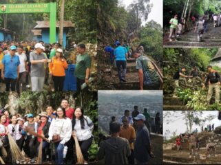 Bupati Toraja Utara Frederik Victor Palimbong dan Ketua TP-PKK Damayanti Batti pimpin kegiatan Kurve di Objek Wisata Buntu Singki', Jumat (17/4/2026). Foto: Istimewa