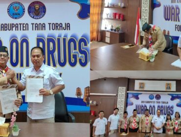 Penandatanganan kerjasama pembentukan Satuan Karya Pramuka Anti Narkoba. Foto: Istimewa/Vressnews