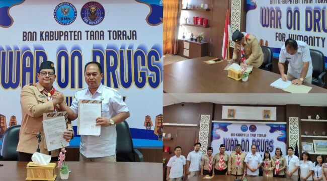 Penandatanganan kerjasama pembentukan Satuan Karya Pramuka Anti Narkoba. Foto: Istimewa/Vressnews