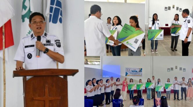 
					Penyerahan Kartu BPJS Ketenagakerjaan kepada Peserta Pelatihan Garmen di BLK Malakiri oleh Bupati Toraja Utara Frederik Victor Palimbong. Foto: Istimewa