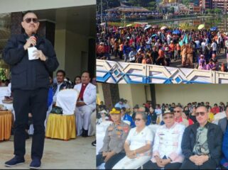 Anggota DPR RI Fraksi Demokrat Frederik Kalalembang saat menghadiri Doa bersama Sangtorayan di Toraja, Sabtu (25/4/2026). Foto: Istimewa