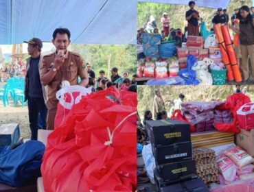 Penyaluran bantuan oleh Pemerintah Kabupaten Toraja Utara kepada Korban Kebakaran di Kecamatan Baruppu. Foto: Istimewa