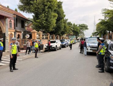 Polres Tana Toraja gelar pengamanan Ibadah Peringatan Kenaikan Yesus Kristus di Kota Makale. Foto: Istimewa