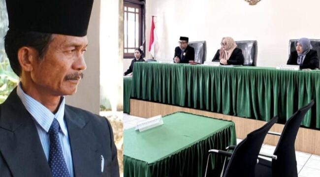 Kepala Lembang Lea Mesak Rante (kiri) mangkir dari sidang sengketa publik terkait dokumen tanah adat di Tana Toraja. Foto: Istimewa