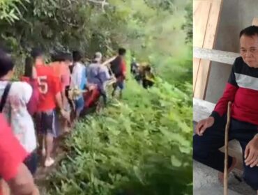 Ambe' Siti (kanan), saat mengalami sakit ia ditandu puluhan kilometer dari Kasambi Lembang Simbuang Batutallu ke Pabatan di Kelurahan Sima, pada Minggu (17/5/2026). Foto: Istimewa