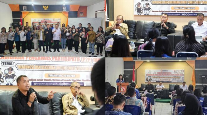 
					Diskusi dan Tatap Muka Peserta Pendidikan Pengawasan Partisipatif (P2P) yang berlangsung di Aula Kantor Bawaslu Toraja Utara. Foto: Istimewa