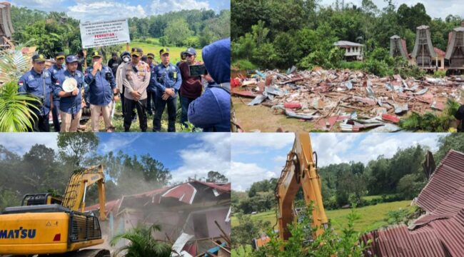 Eksekusi Lahan oleh Pengadilan Negeri Makale di Lembang Tombang Langda Toraja Utara, pada Jumat (22/5/2026). Foto: Istimewa
