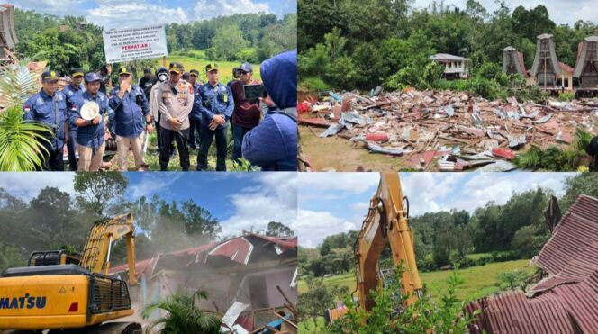 
					Eksekusi Lahan oleh Pengadilan Negeri Makale di Lembang Tombang Langda Toraja Utara, pada Jumat (22/5/2026). Foto: Istimewa