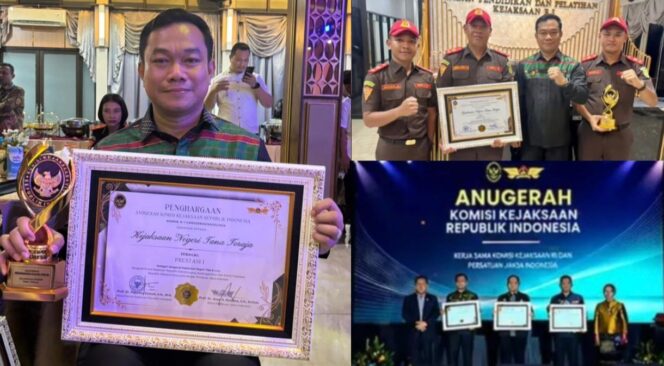 
					Kejari Tana Toraja Frendra AH saat menerima Penghargaan Peringkat I Kategori Anugerah Kejaksaan Negeri Tipe B Tahun 2026.Foto: Istimewa