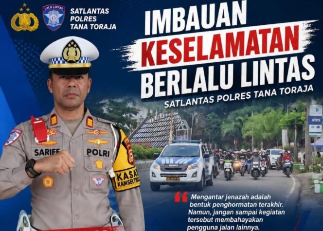 
					Imbauan keselamatan dari Satlantas Polres Tana Toraja. Foto: Istimewa